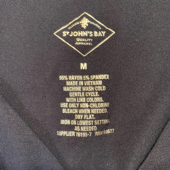 ST. JOHN’S BAY Women’s NWT Mid-Length Casual Navy Blue Soft Knit Dress Size M - Picture 7 of 9